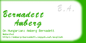 bernadett amberg business card